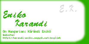 eniko karandi business card